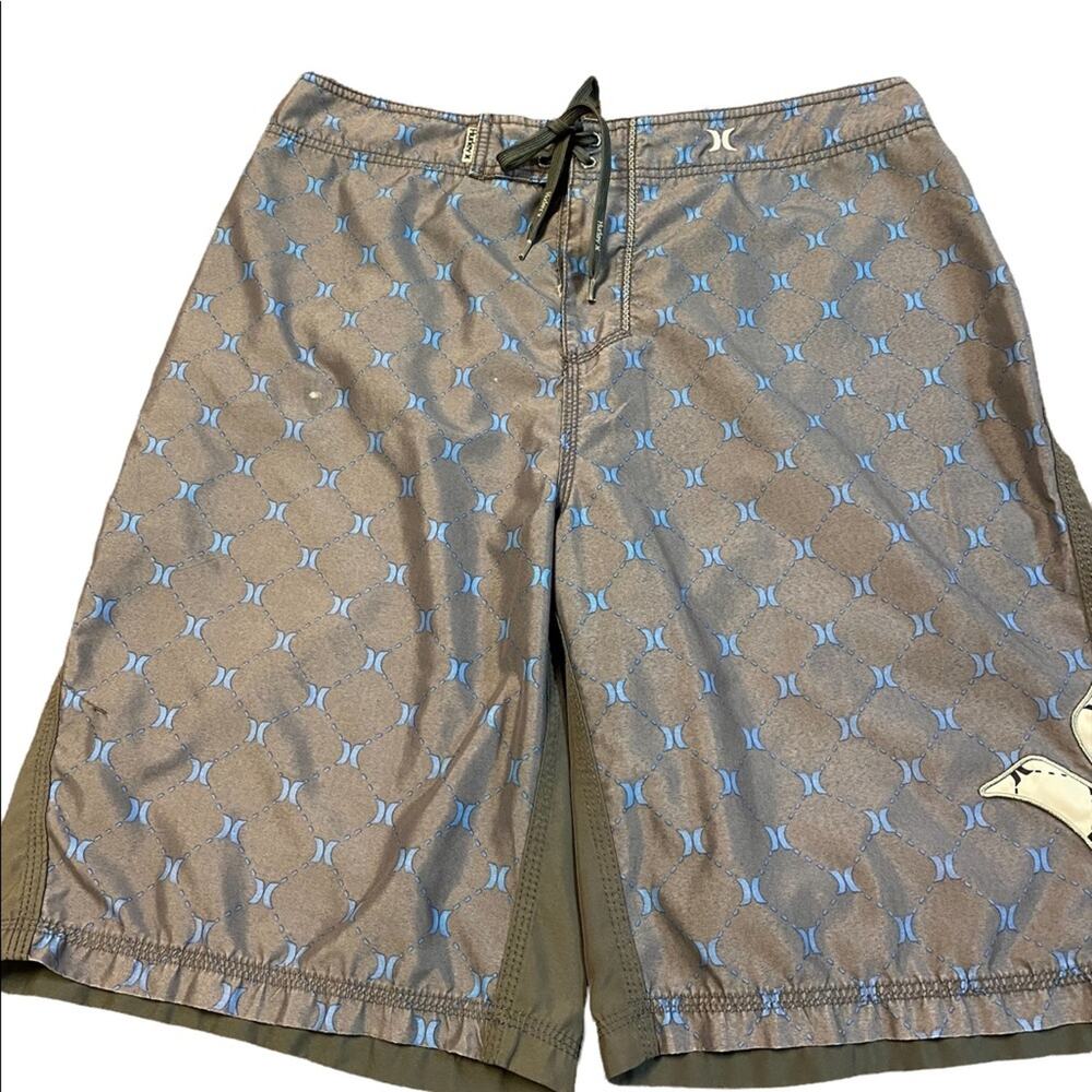 Hurley Board Shorts in Gray and Blue Swim Mens size 34